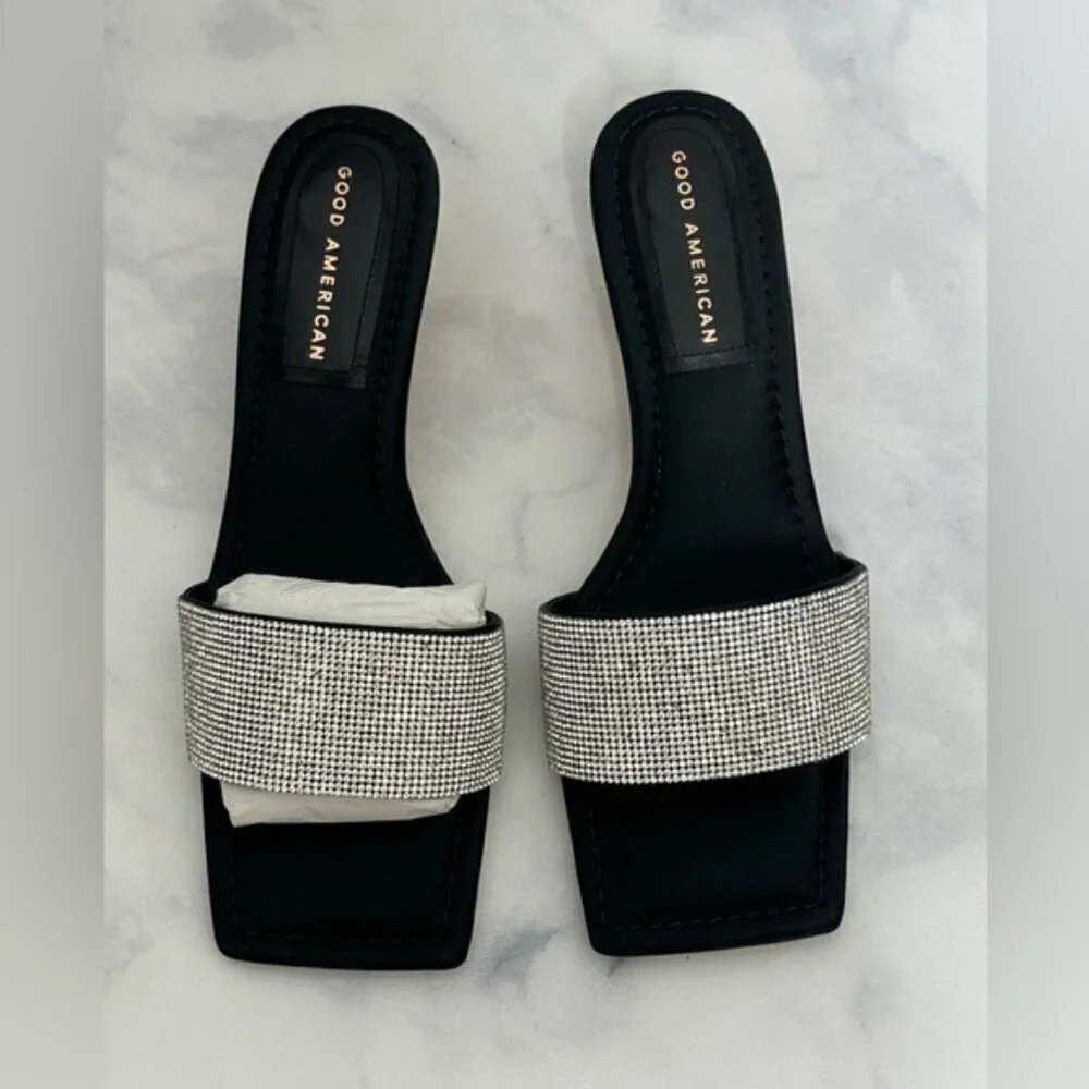 GOOD AMERICAN Kickstand SlideSANDAL mule Black Diamond Women'sSize 9 - Picture 3 of 7